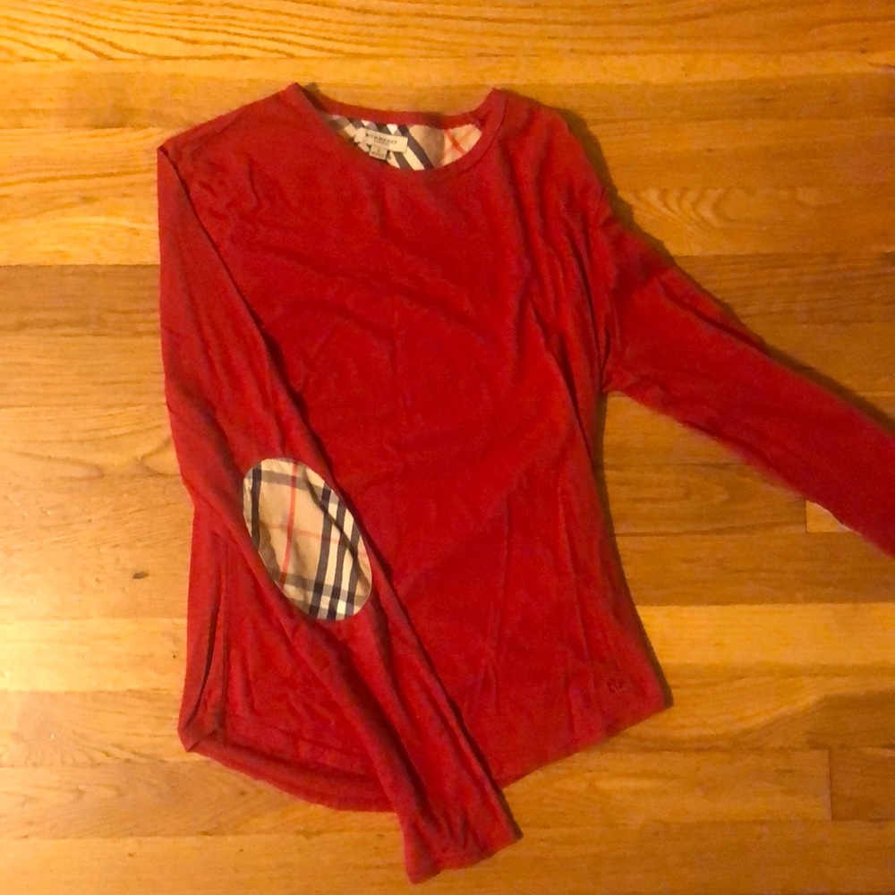 Burberry long sleeve with printed elbow patch